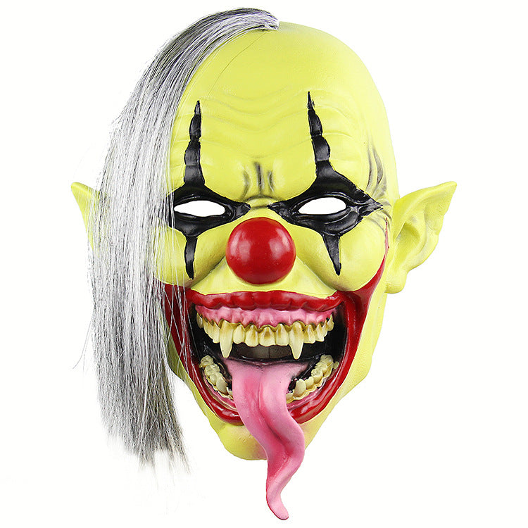 Horror Green Face Clown Halloween Christmas Latex Mask Headgear