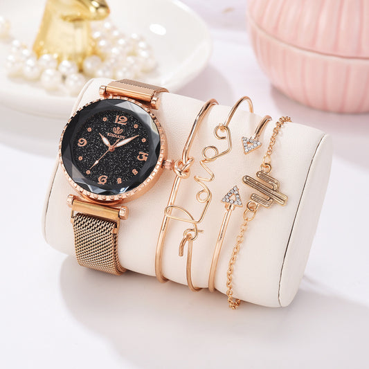 Women Watches Starry Sky Magnet Buckle Fashion Bracelet Gift