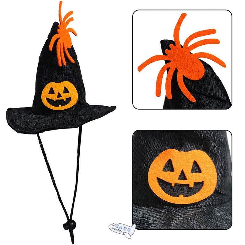 Halloween Collar Children Witch Hat Pet Dog Cat Funny Party Cospl