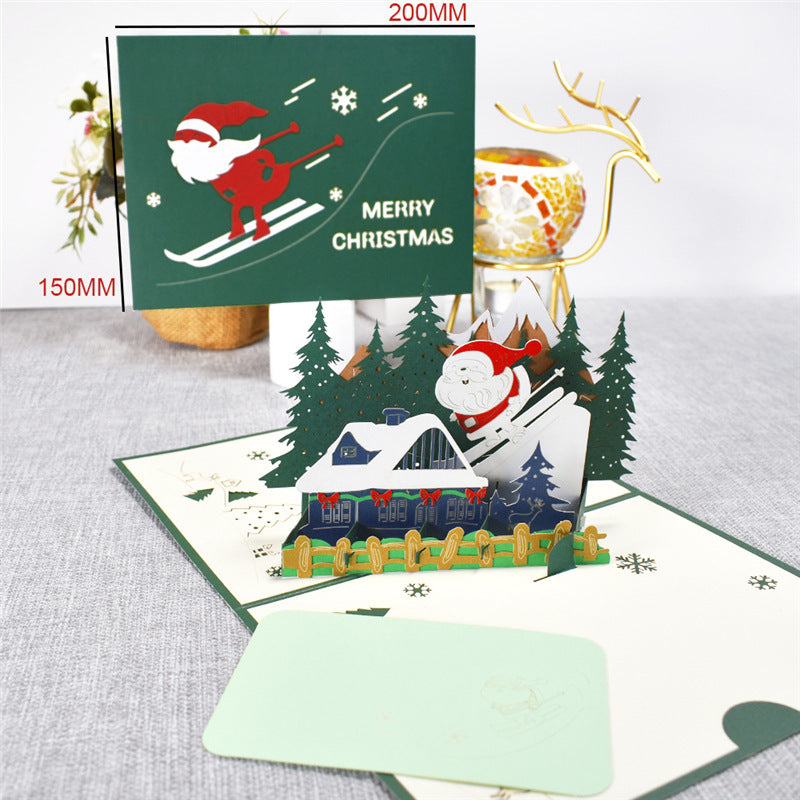 3D Merry Christmas Cards Christmas Tree Winter Gift Pop-Up Cards