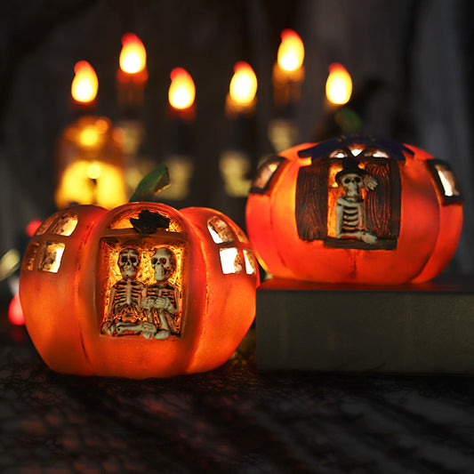 Pumpkin Skull LED Lights Halloween Pumpkin Ghost Skeletons Table Light