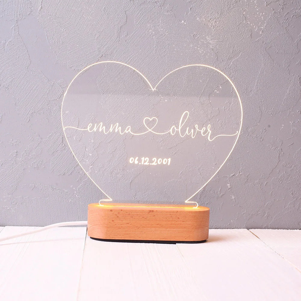 Night Light As Valentines Day Anniversary Romantic