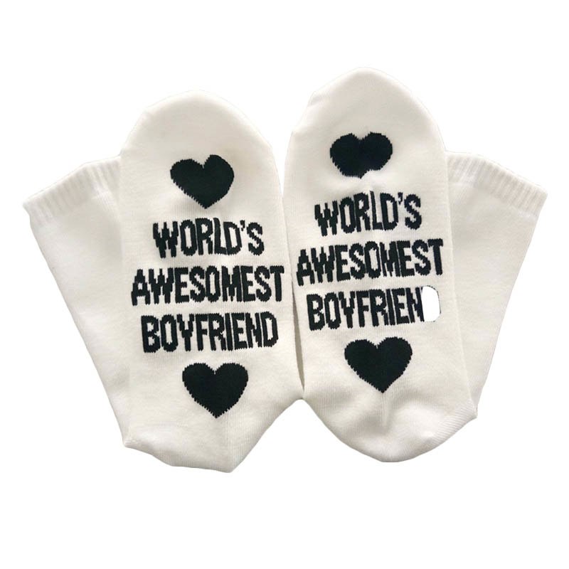 Unisex Men Women Cotton Socks Printing Letter Funny Socks Gift