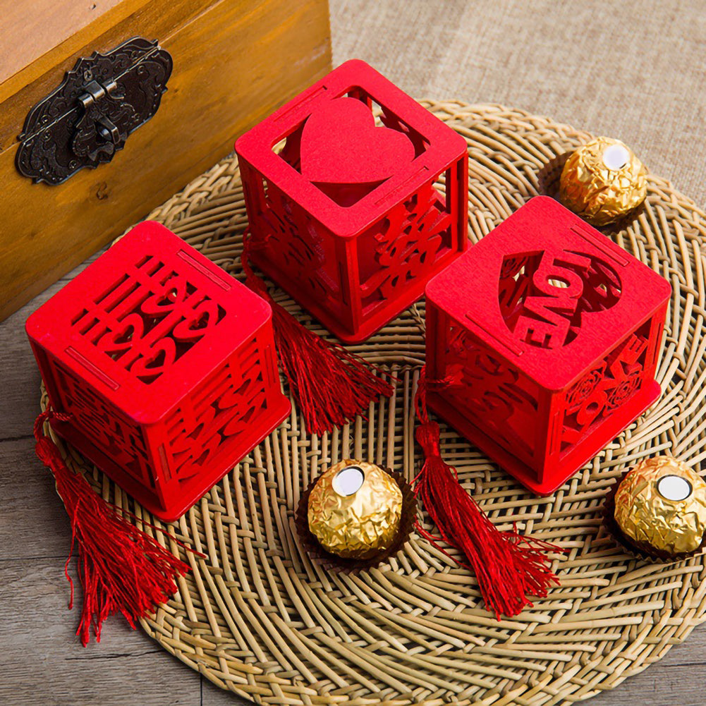 Red Wood Candy Gift Box