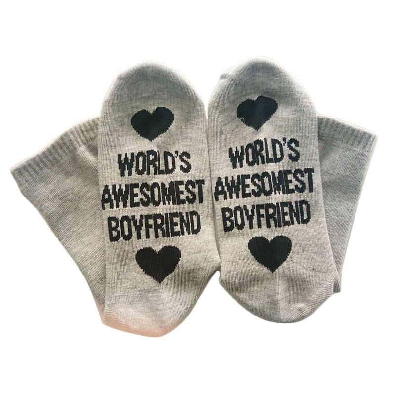 Unisex Men Women Cotton Socks Printing Letter Funny Socks Gift