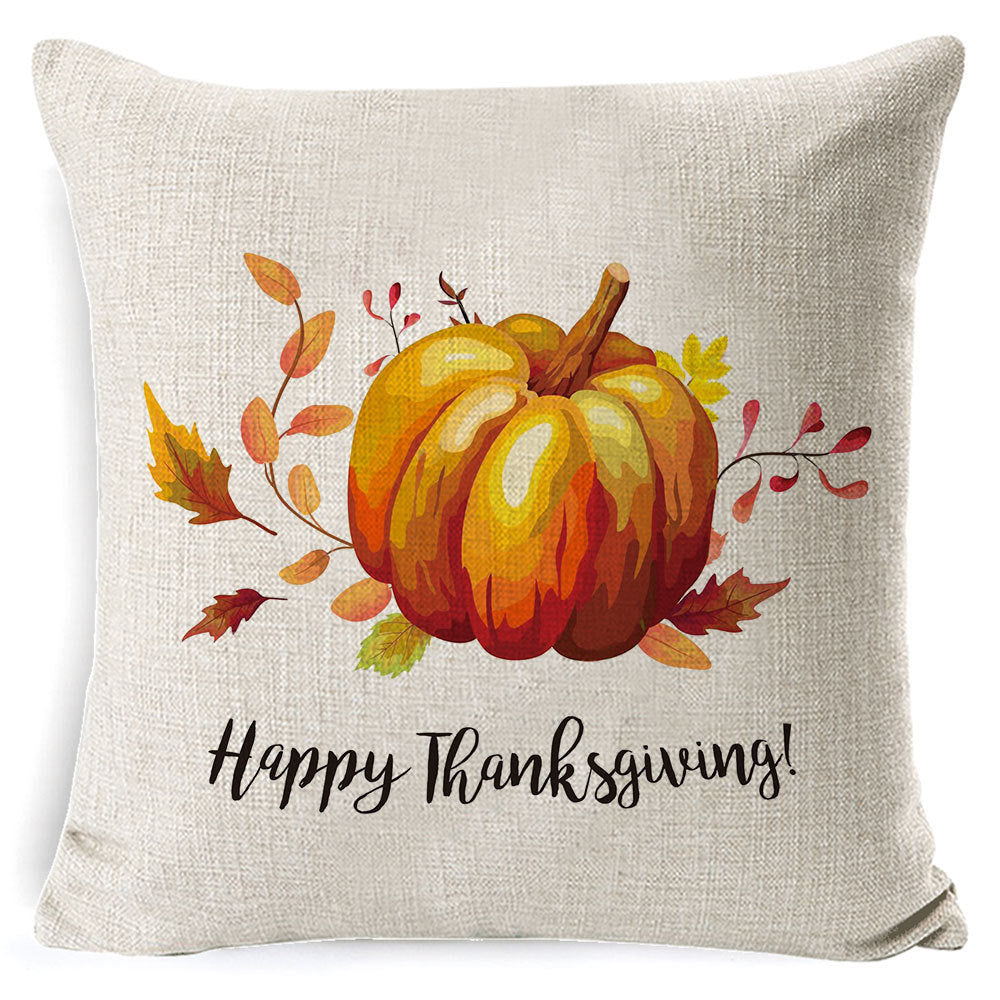 Thanksgiving pumpkin car sofa pillow