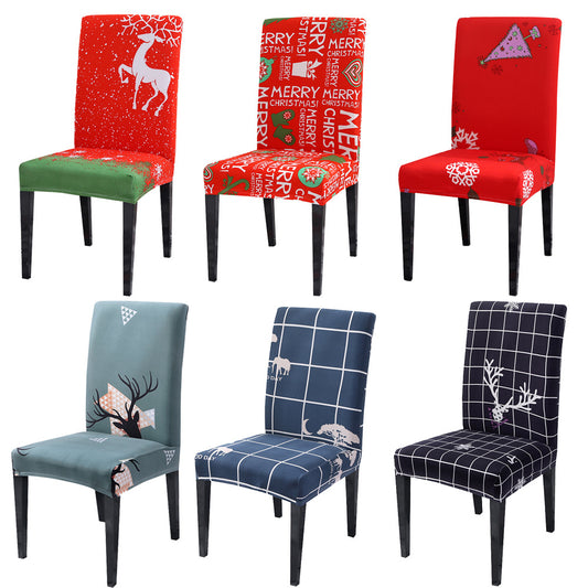 Christmas universal elastic chair cover