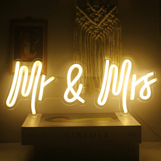 Luminous Word Mr&MrsLED Neon Interior Decoration