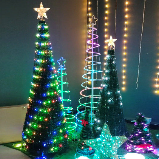 New LED Christmas Tree Lights Multi-function Point-and-control Holiday Decorations