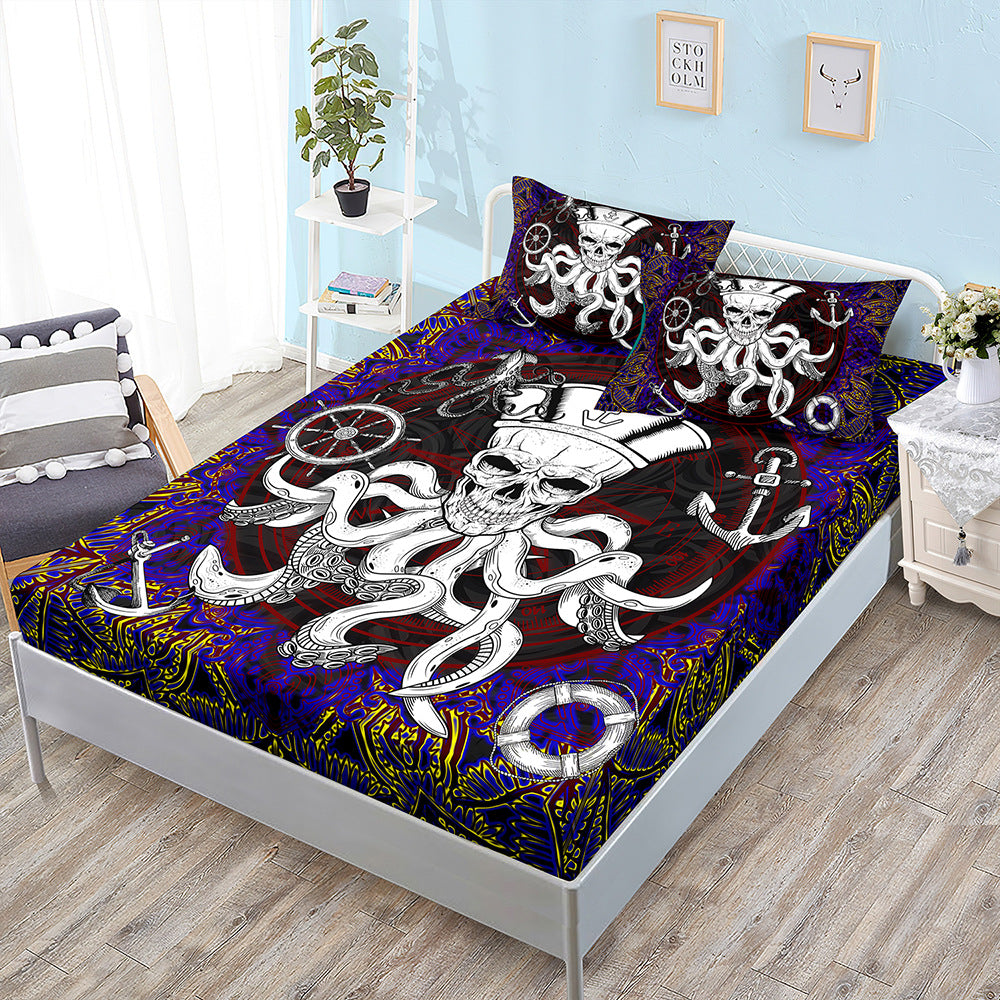 Halloween Skull Three-Piece Fitted Bedding