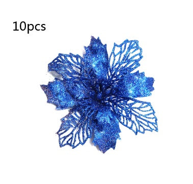 Glitter Artifical Christmas Flowers Christmas Tree Decorations