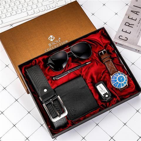 Watch Wallet Sunglasses Belt Gift Box Set For Men