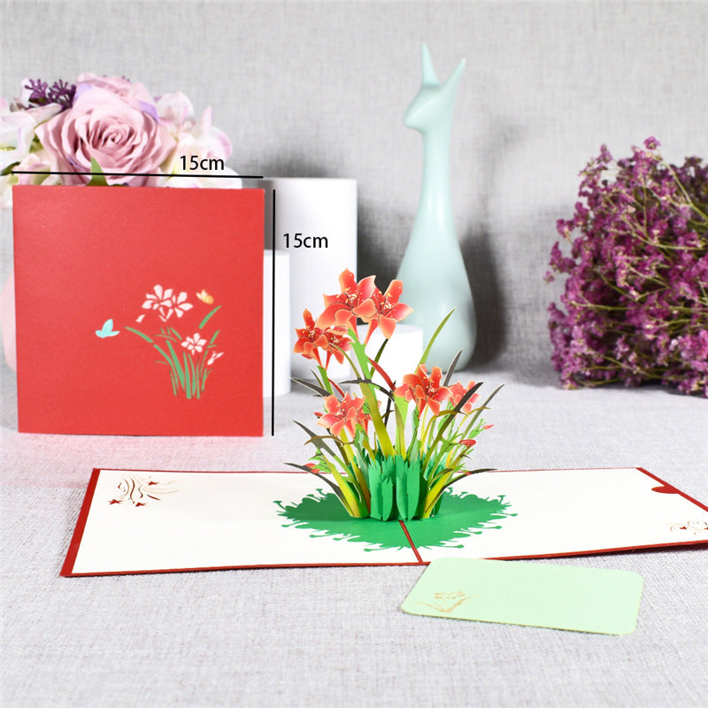 Pastoral Thanksgiving Day 3D Flower Greeting Card