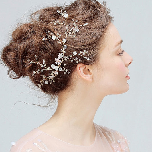 YJ612 bride hair headdress flower crystal beads  wedding  clamp