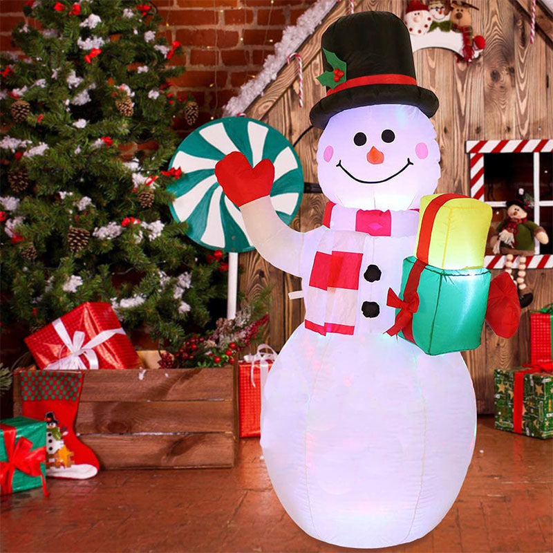 Christmas LED Lights Glowing Santa Tree Snowman Inflatable Doll