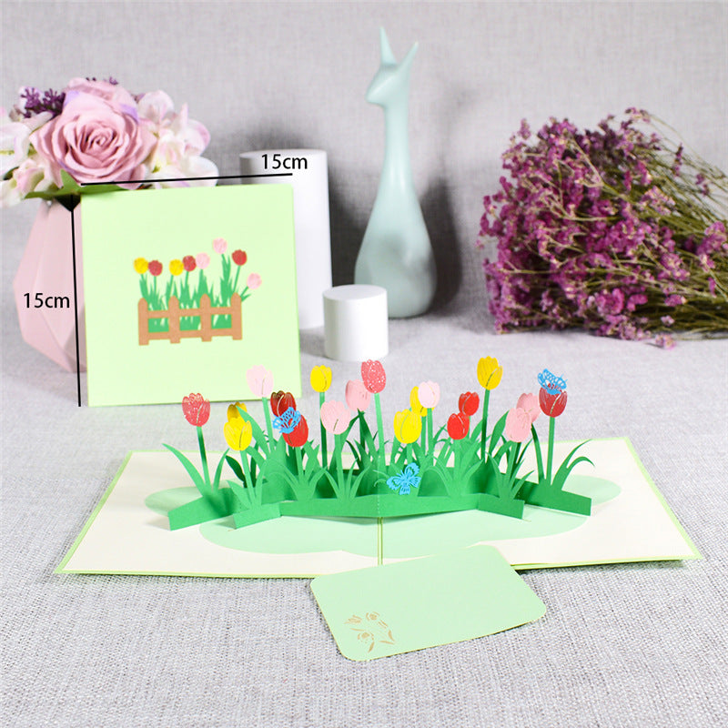 Pastoral Thanksgiving Day 3D Flower Greeting Card