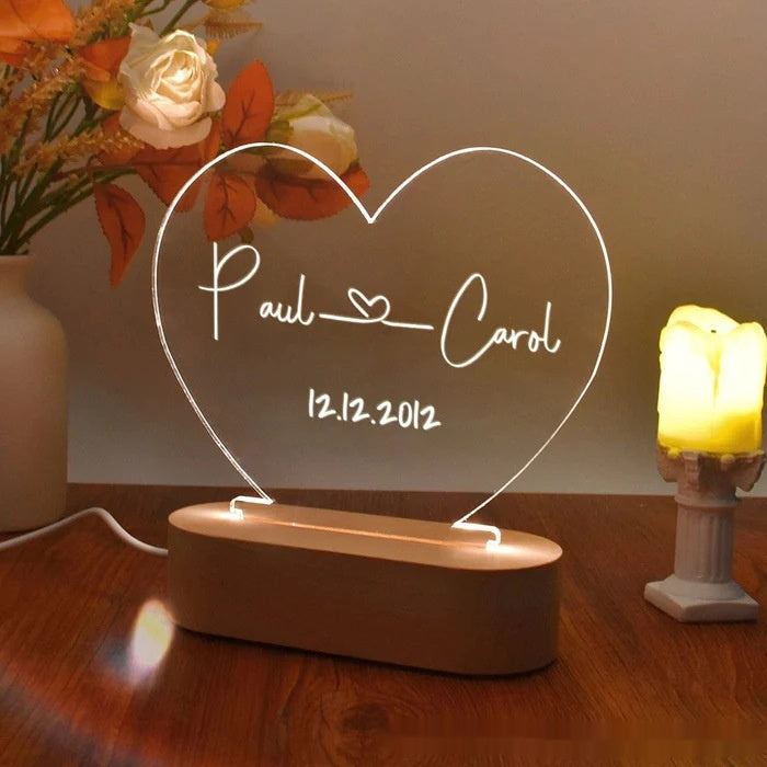 Night Light As Valentines Day Anniversary Romantic