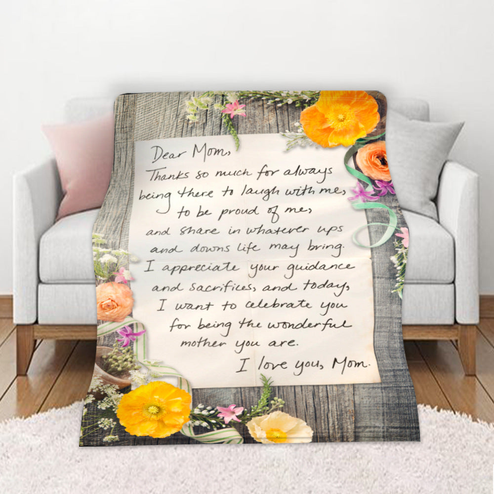 Thanksgiving Parents Letters Warm Sofa Cover Digital Printing