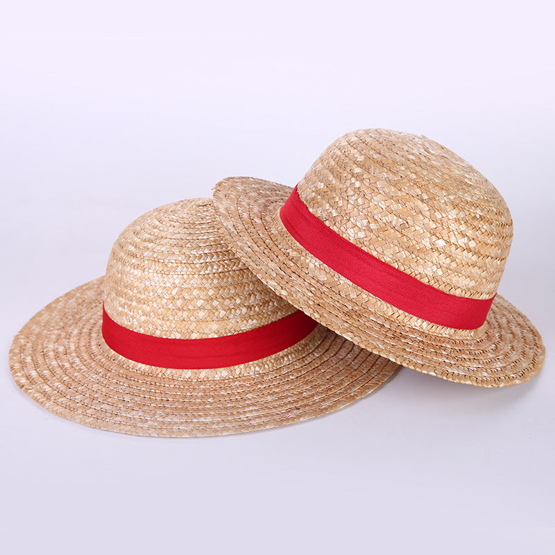 Anime Luffy Anime Cosplay Straw Boater Beach Hat C Ap Halloween Sun Hat