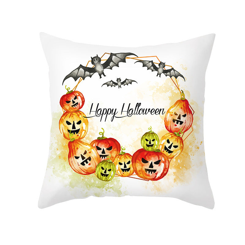 Halloween Pumpkin Letter Fleece Cushion Cover