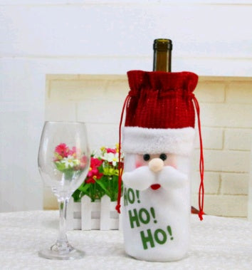 Christmas decoration wine bottle set champagne red wine