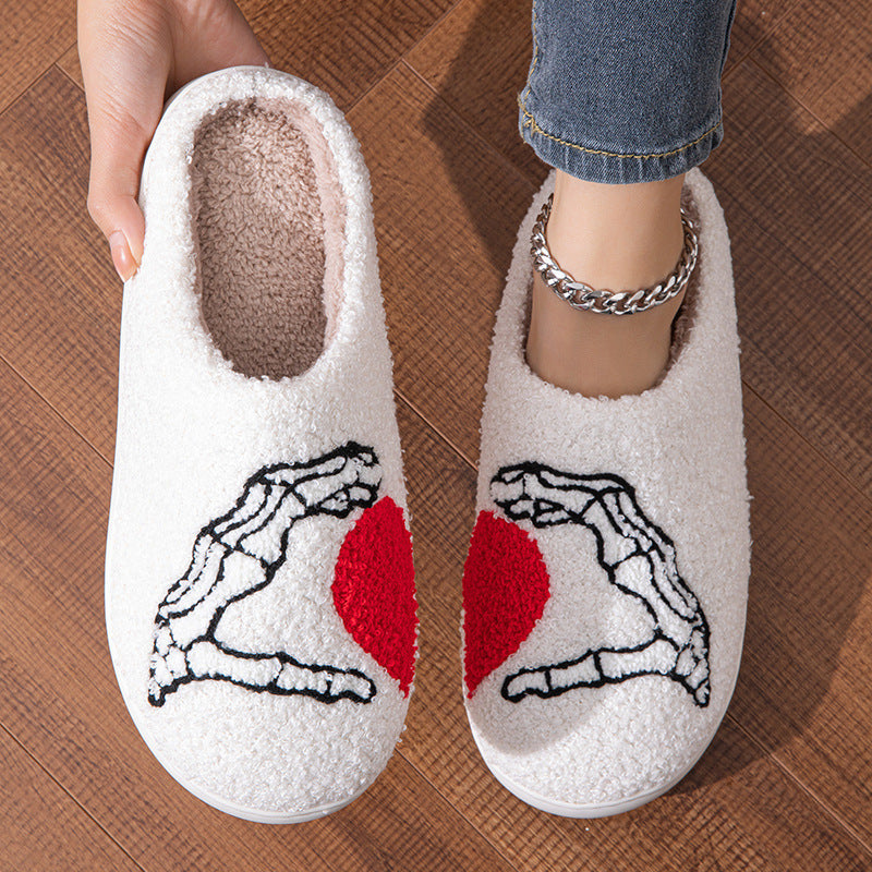 Funny Halloween Love Skull-hand Slippers Home Non-slip Slippers