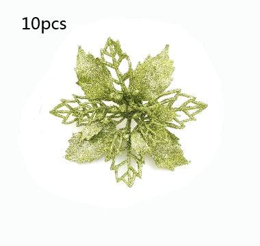 Glitter Artifical Christmas Flowers Christmas Tree Decorations