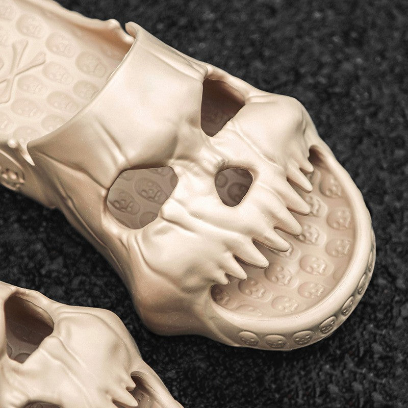 Personalized Skull Design Halloween Slippers Bathroom