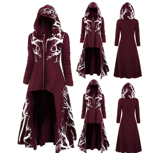 New Halloween Dress Up Cloak Irregular Printed Long-sleeved Jacket