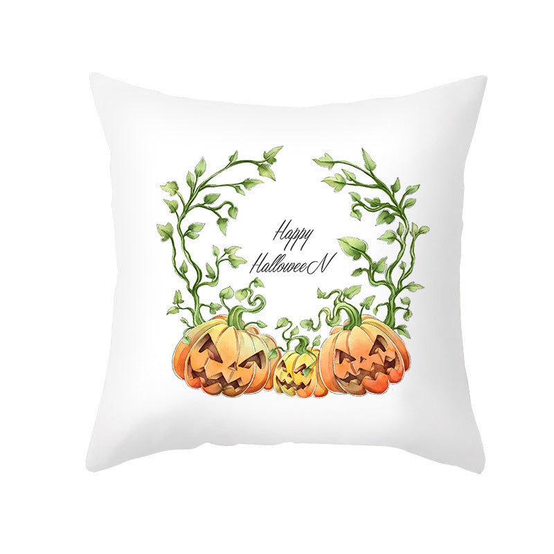 Halloween Pumpkin Letter Fleece Cushion Cover