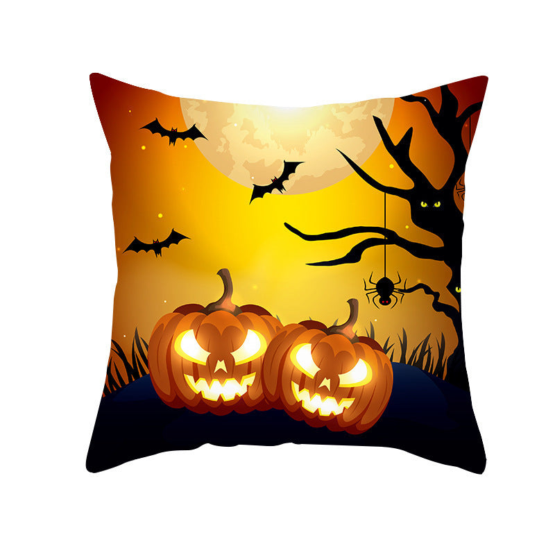 Halloween Pumpkin Letter Fleece Cushion Cover