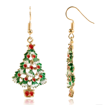 Fashion Jewelry Earrings Christmas Tree Shaped Ear Stud Party Banquet Gift