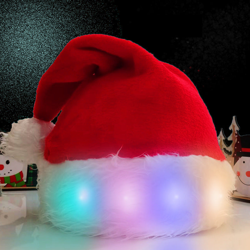 Christmas Hat LED Light Plush Christmas Decorations