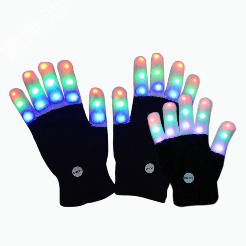 Warm Colorful Flashing Led Christmas Day Hot Sale Finger Gloves