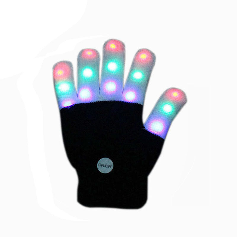 Warm Colorful Flashing Led Christmas Day Hot Sale Finger Gloves