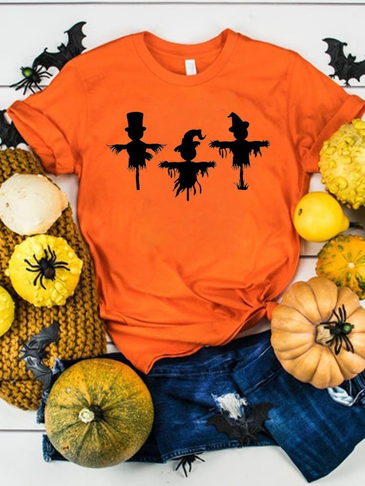 Halloween Thanksgiving Women's Summer Graphics T-Shirt Clothes
