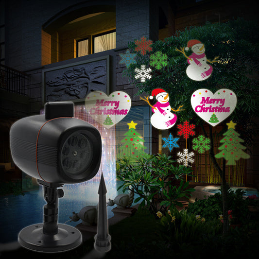 LED Christmas Projection Lamp Outdoor 12 Change Pattern Film