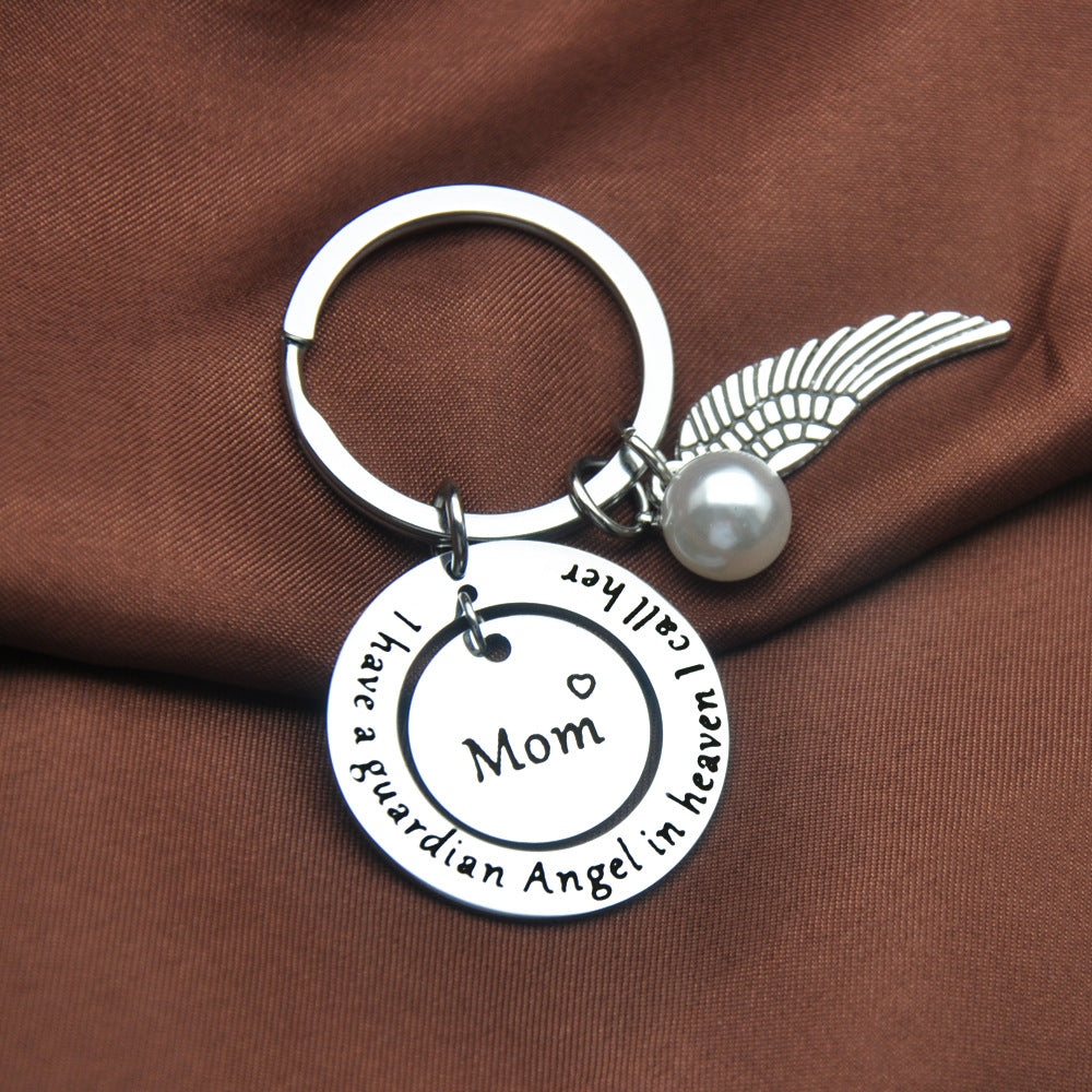 Mother's Day Thanksgiving I Have A Guardian Angdl In Stainless Steel Key Ring