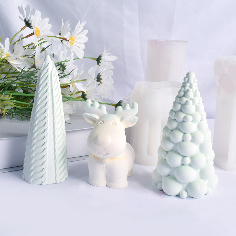 Christmas Three-dimensional Bubble Ball Christmas Tree Candle Mould