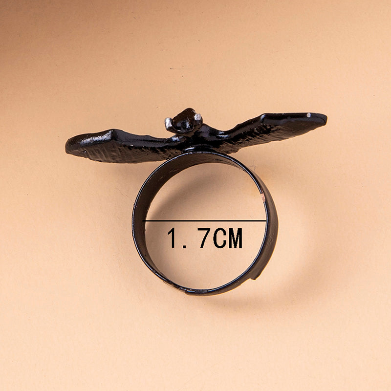 Halloween Black Alloy Vampire Bat Ring