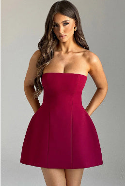 Fashion Tube Dress Summer Solid Color Sasual Backless