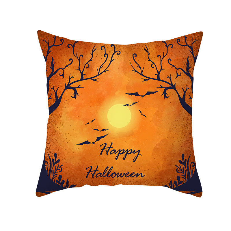 Halloween Pumpkin Letter Fleece Cushion Cover