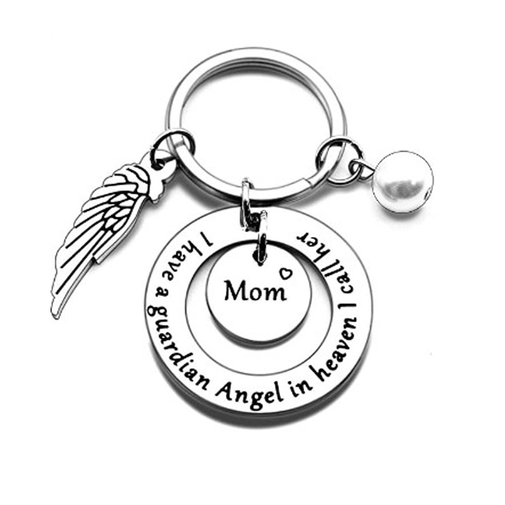 Mother's Day Thanksgiving I Have A Guardian Angdl In Stainless Steel Key Ring