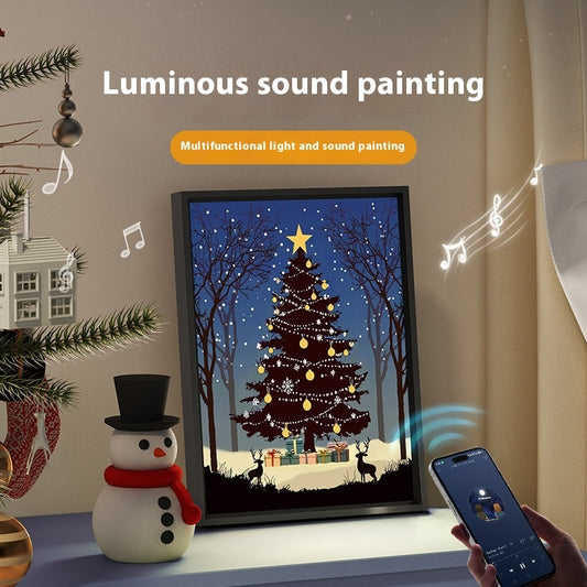 New Luminous Speaker Christmas Tree Painting Bluetooth Speaker