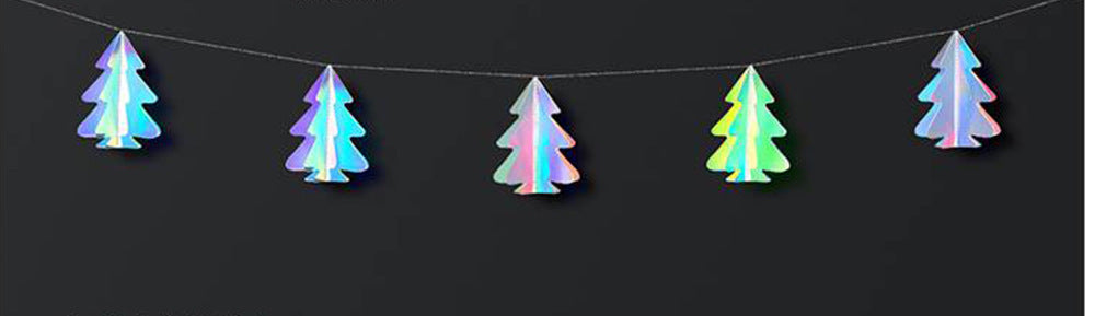 Christmas Decorations 3D Mini Flag Scene Show Window Pendant