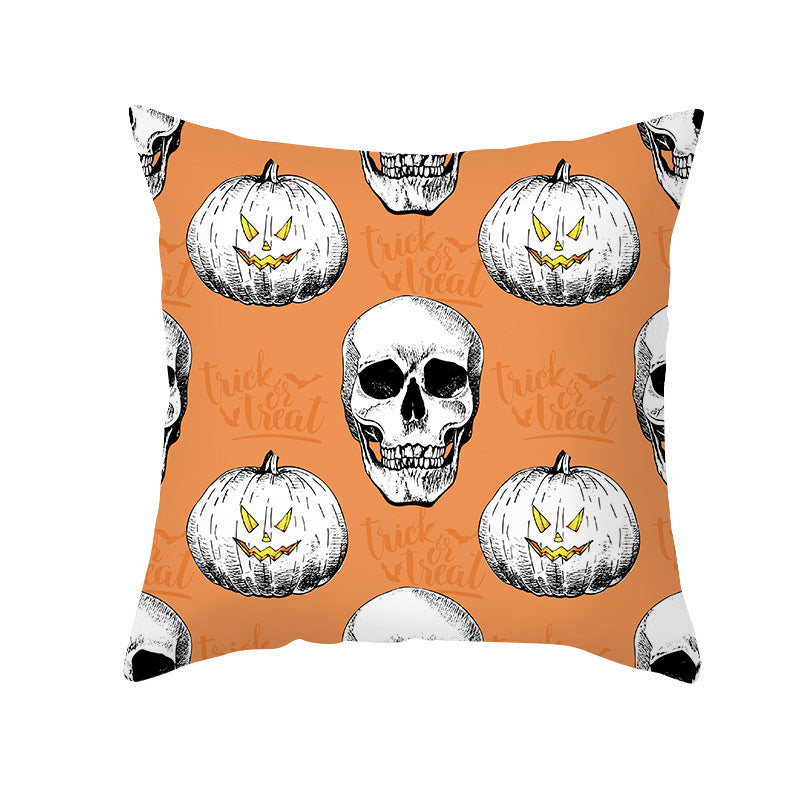 Halloween Pumpkin Letter Fleece Cushion Cover