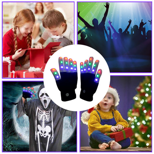 Warm Colorful Flashing Led Christmas Day Hot Sale Finger Gloves