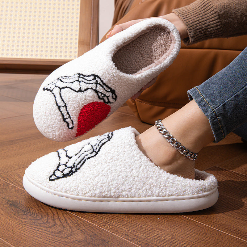 Funny Halloween Love Skull-hand Slippers Home Non-slip Slippers