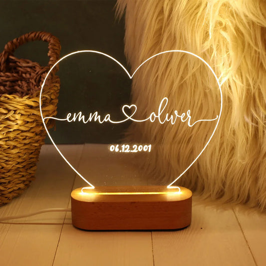 Night Light As Valentines Day Anniversary Romantic