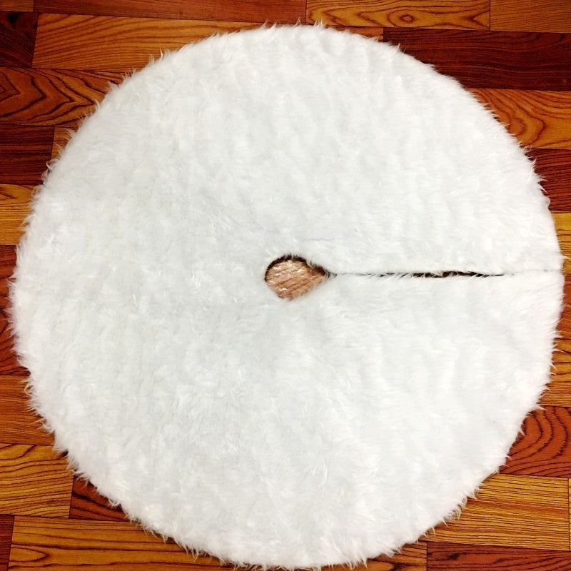 Pure white plush Christmas tree skirt Christmas plush tree skirt